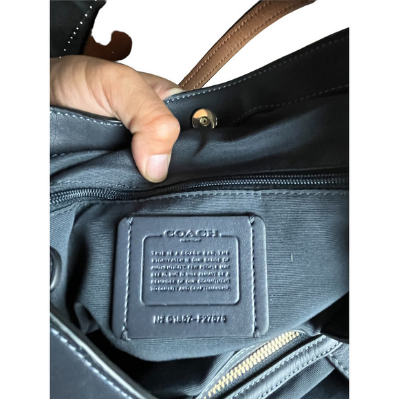 Authentic Coach Lexy Woven Leather Canvas Shoulder Bag - Picture 13 of 16